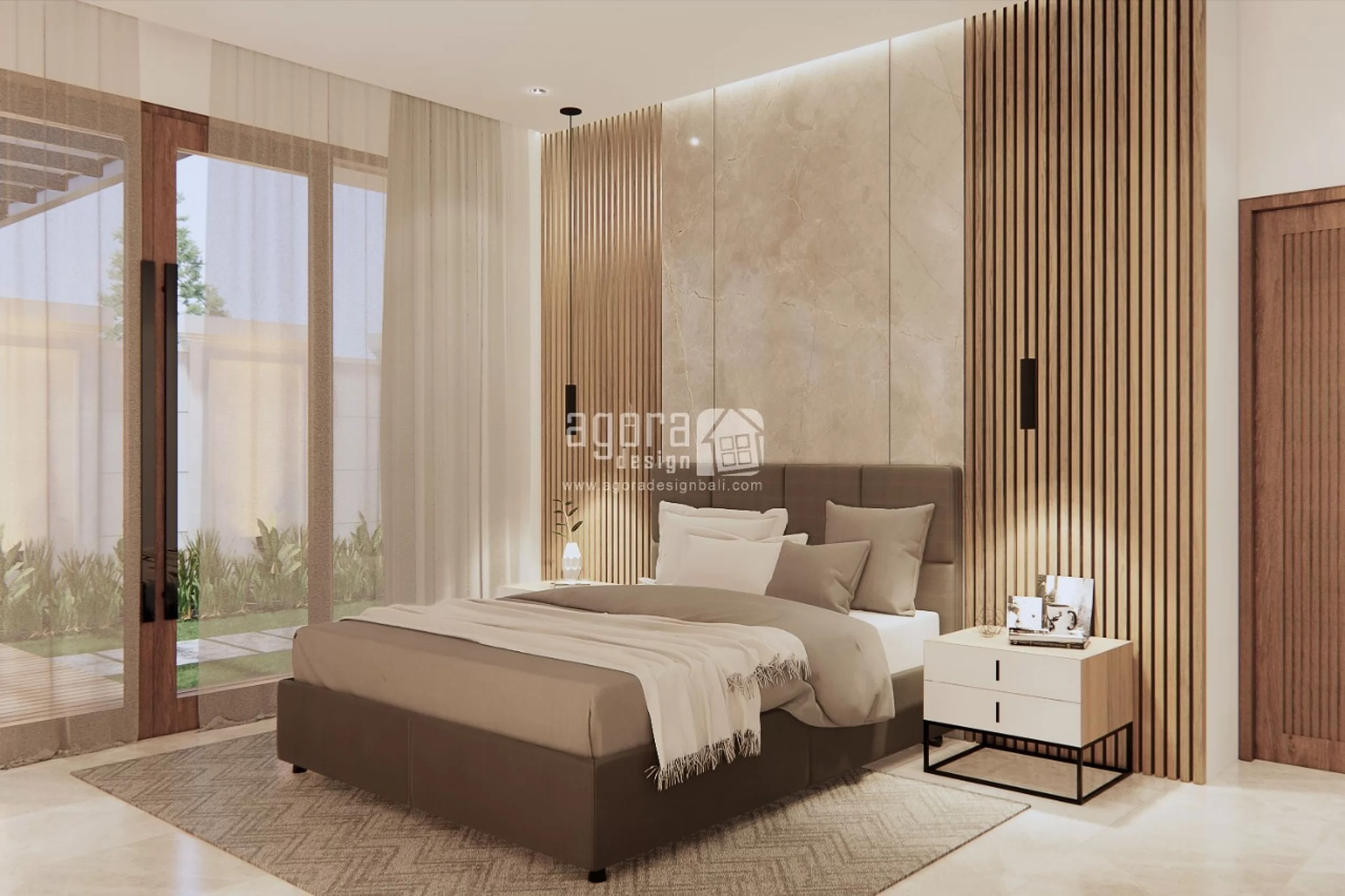 Desain Ruang Tidur 2 Rumah Bali Modern