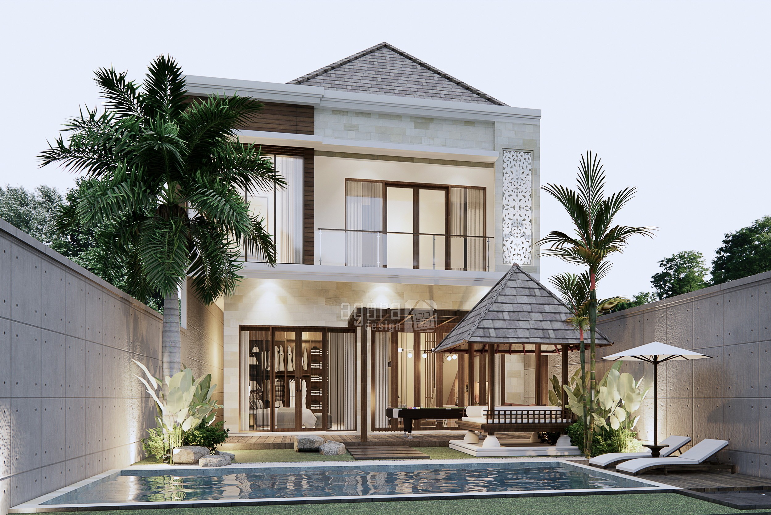 Desain Rumah Modern Surabaya Tampak Belakang