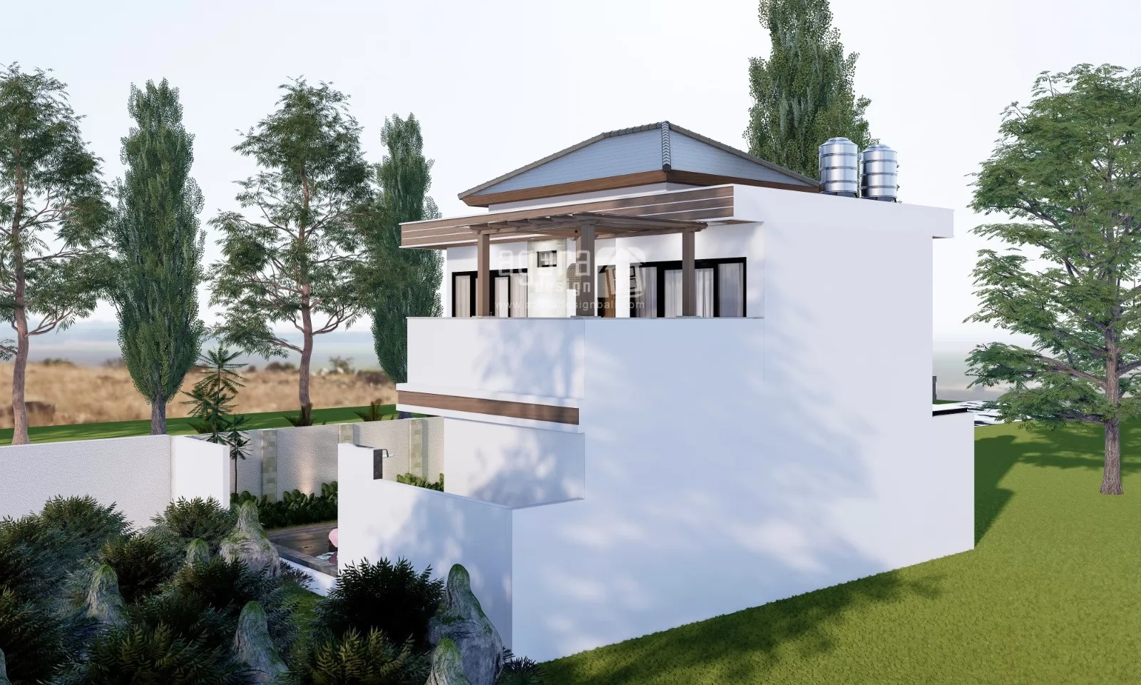 Desain Rumah Ala Villa 2 Lantai Tabanan Bali