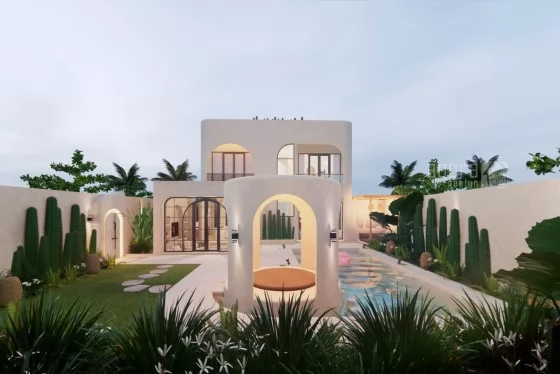Desain Villa Mediterania 2 Lantai 3 Kamar Ungasan Bali