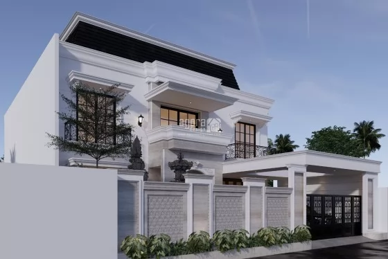 Desain Rumah American Classic 2 Lantai 5 Kamar Denpasar Bali