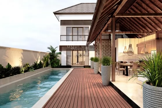 Desain Villa Tropis Bali Dengan Lounge & Pool