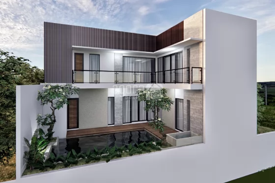 Desain Rumah Modern Minimalis 3 Lantai Tampak Belakang