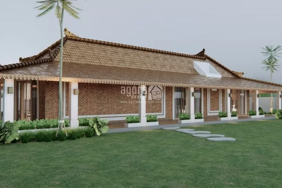 Desain Villa Aksen Tradisional