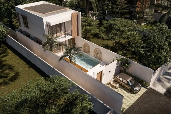 Villa Modern Minimalis 2 Kamar Tidur 2 Lantai dengan Kolam Renang
