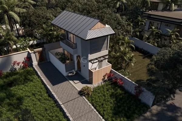 Rumah 2 Lantai Tropis Kontemporer