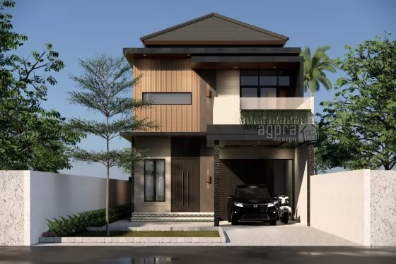 Desain Rumah 2 Lantai Modern Kontemporer Pinra Makassar