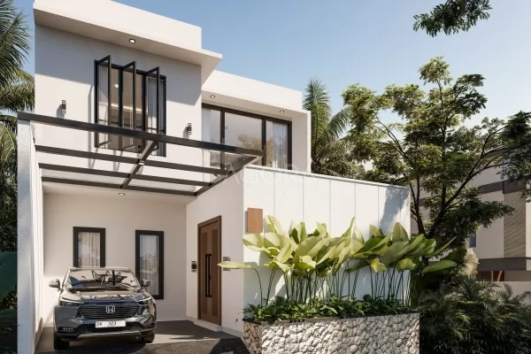 Villa Modern Tropis 2 Kamar Tidur 2 Lantai dengan Kolam Renang Tabanan